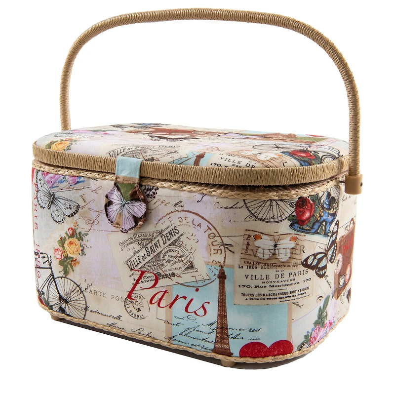 Dritz® Paris Extra Large Sewing Basket with Removable Tray