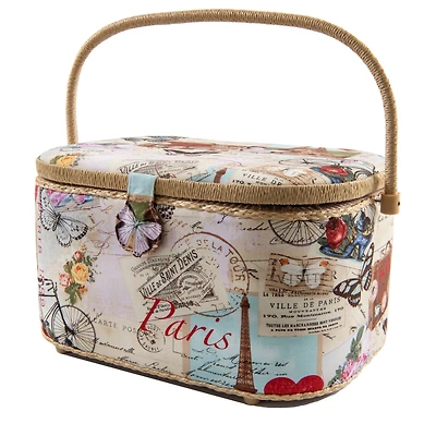 Dritz® Paris Extra Large Sewing Basket with Removable Tray