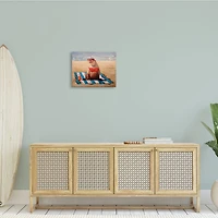 Stupell Industries Polka Dot Bikini Sea Lion Tropical Drink Beach Scene Canvas Wall Art