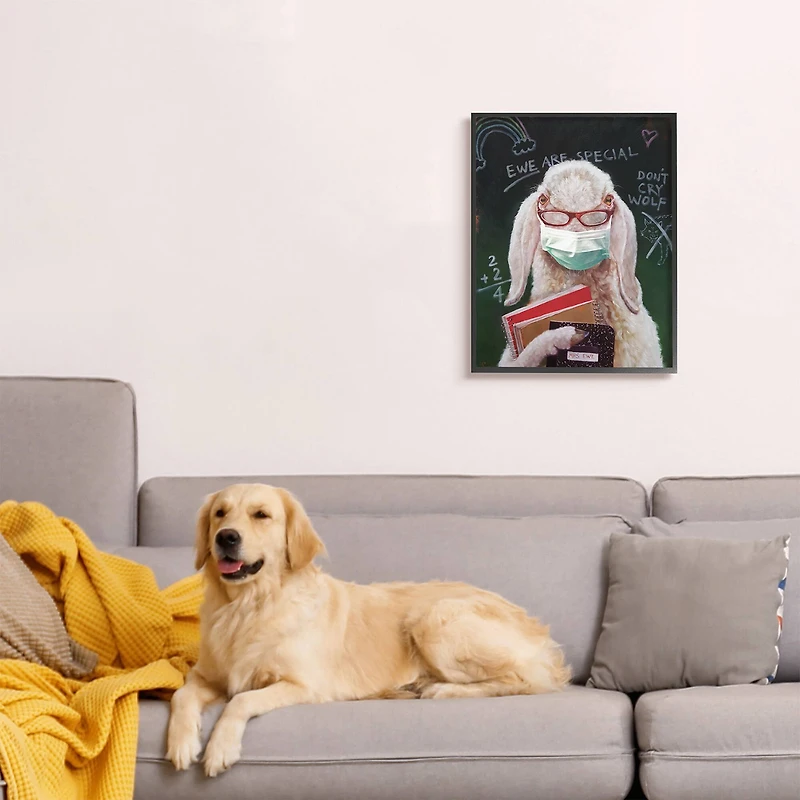 Stupell Industries Sheep School Portrait Black Framed Wall Art