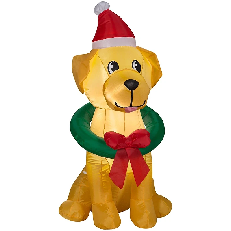 3.5ft. Airblown® Inflatable Christmas Yellow Lab with Wreath