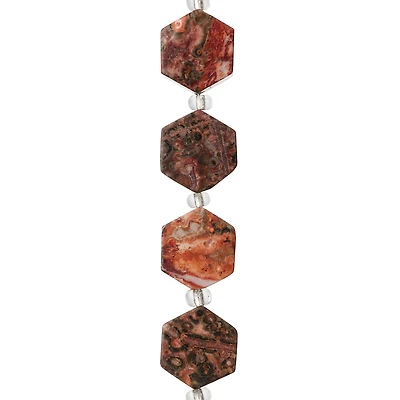 Leopard Jasper Hexagon Beads, 12mm by Bead Landing™