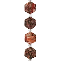 Leopard Jasper Hexagon Beads, 12mm by Bead Landing™