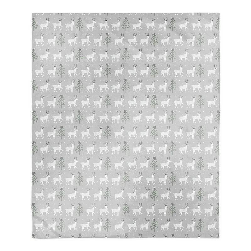 Deer and Tree Pattern 50x60 Sherpa Fleece Blanket