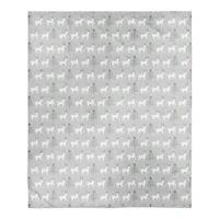 Deer and Tree Pattern 50x60 Sherpa Fleece Blanket