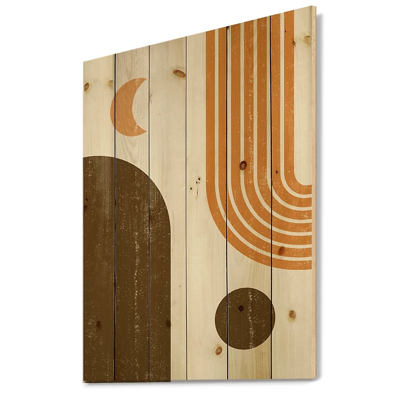 Designart - Abstract Geometric Rainbow In Earth Tones