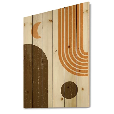 Designart - Abstract Geometric Rainbow In Earth Tones