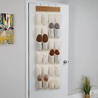 Honey Can Do Bamboo 24-Pocket Over-the-Door Shoe Rack