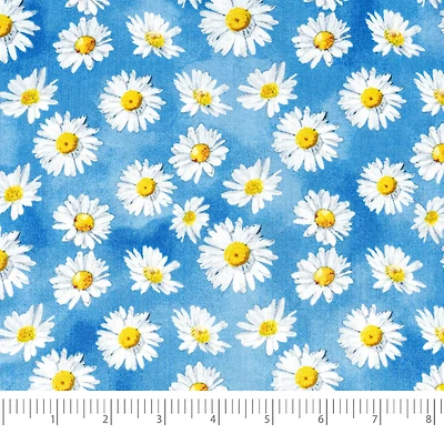 SINGER Small Daisies on Cotton Fabric