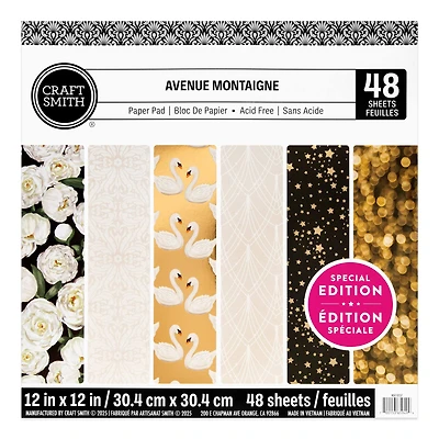 Craft Smith 12" x 12" Avenue Montaigne Paper Pad, 48 Sheets