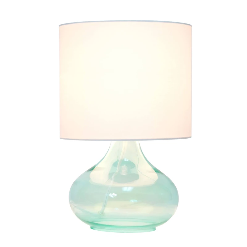 Simple Designs™ 14" Glass Raindrop Table Lamp with White Shade