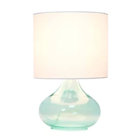 Simple Designs™ 14" Glass Raindrop Table Lamp with White Shade