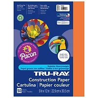 Tru-Ray® Orange Construction Paper, 9" x 12", 5ct.