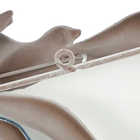 38" Blue Metal Bird Wall Décor with Brown Distressed Accents