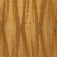 Hello Honey® 16" Cream & White Round Cotton Slub Pleated Pendant Lamp