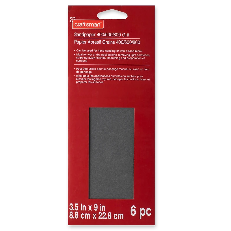 12 Packs: 6 ct. (72 total) Mixed Medium Grit Sandpaper Sheets by Craft Smart®, 3.5" x 9"