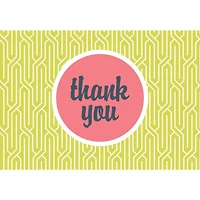JAM Paper Modern Design Blank Thank You Cards & Envelopes, 36ct.