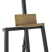 56.25" Black Metal Painter's Inspired 3-Tier Display Easel with Gold Accents