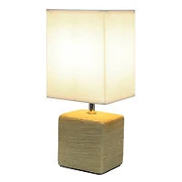 Simple Designs Stone Table Lamp with White Shade