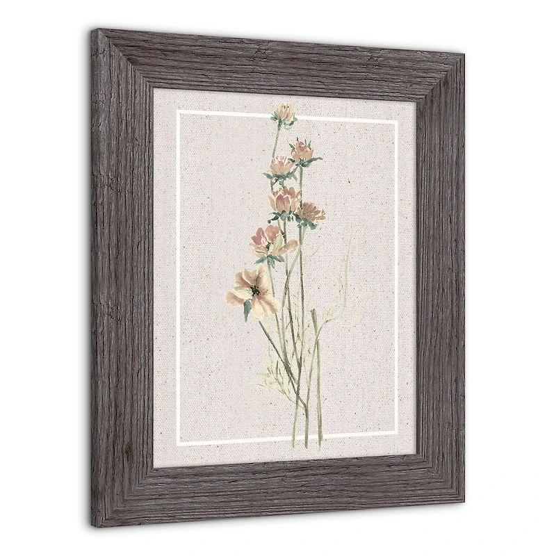 Framed Western Faded Linen Floral Print