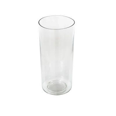 15" Clear Glass Minimalistic Decorative Vase