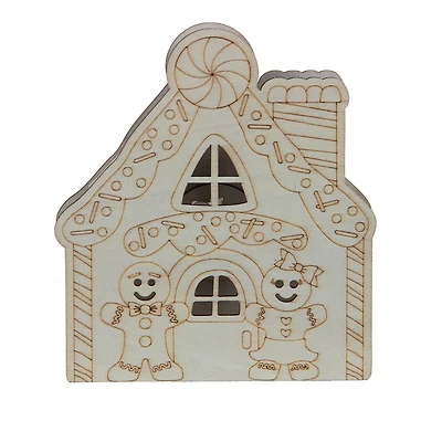6.25" Unfinished Gingerbread House DIY LED Wood Décor by Make Market®