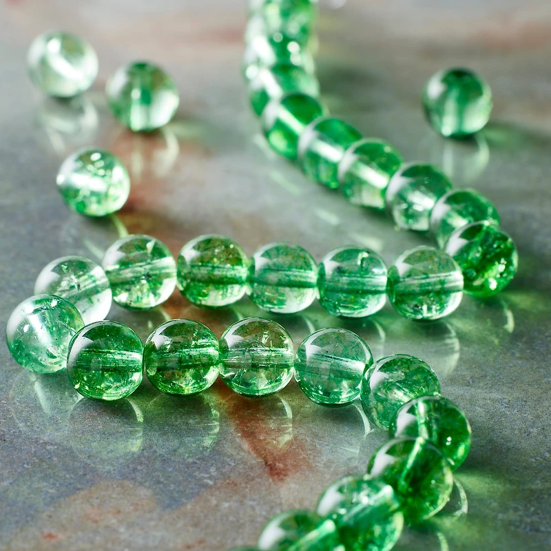 12 Pack: Light Green Dyed Quartz Round Beads, 8mm by Bead Landing™