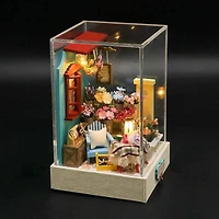 Wizardi Flower Shop Miniature Dollhouse Roombox Kit