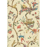 Scalamandre Ecru Chinoises Exotique Peel & Stick Wallpaper