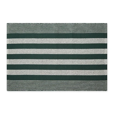 DII® Cabana Stripe Handwoven Recycled Yarn Rug