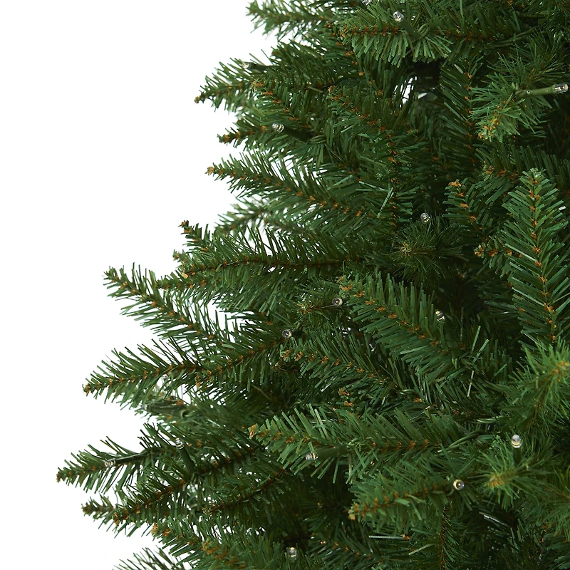 7.5ft. Pre-Lit Green Valley Fir Artificial Christmas Tree with Clear LED Lights