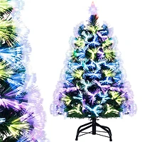 Costway 3ft. Pre‑Lit Fiber Optic Artificial Christmas Tree with Top Star & Folding Metal Stand