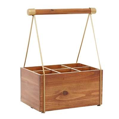 16" Brown Wood Modern Farmhouse Style Wine Rack