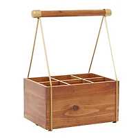 16" Brown Wood Modern Farmhouse Style Wine Rack