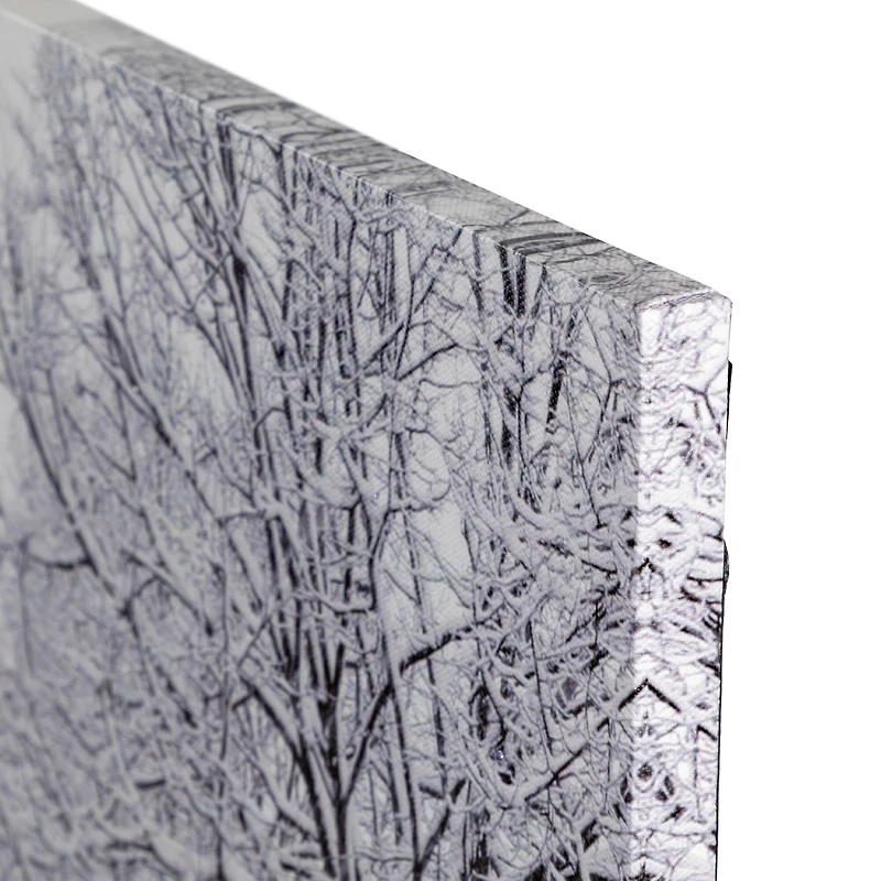 Fiber Optic Lighted Snowfall Winter Lane Christmas Canvas Wall Art