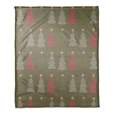 Tree Pattern Coral Fleece Blanket