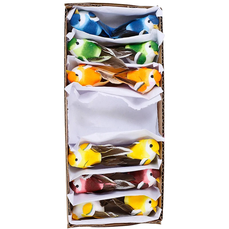 JAM Paper 2" Jewel Tone Bird Floral Accessories, 12ct.