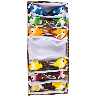 JAM Paper 2" Jewel Tone Bird Floral Accessories, 12ct.