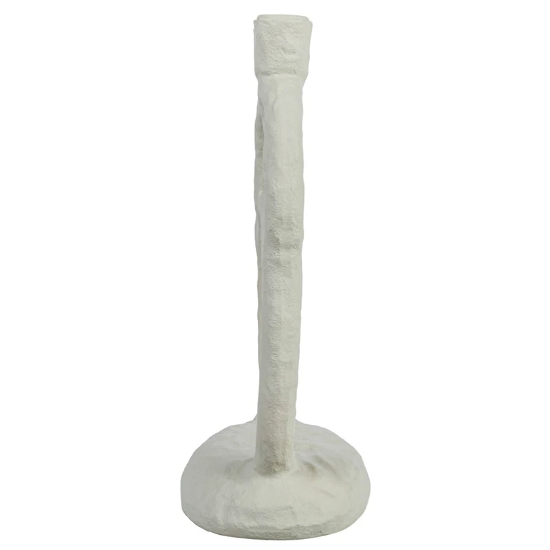 Hello Honey® 12" Ivory Modern Sculptural Double Taper Candle Holder