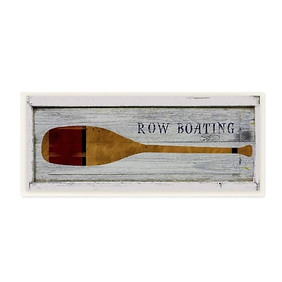 Stupell Industries Rustic Gray Oar Row Boating Wooden Wall Accent