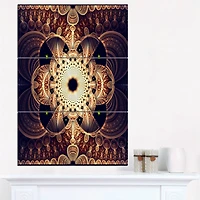 Designart - Brown Red Fractal Flower Pattern Digital