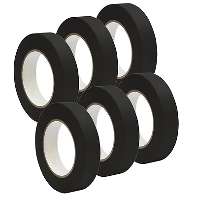 Premium Grade Black Masking Tape Roll, 6ct.