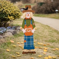 Glitzhome® 48" Fall Wooden Scarecrow Yard Stake
