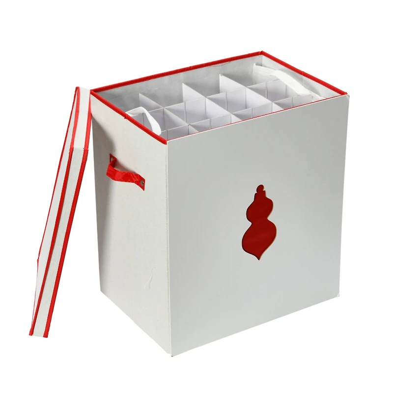 Household Essentials Red & White Ornament Storage Box