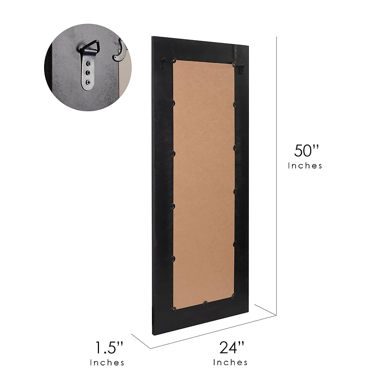 Head West 58" Black Wood Framed Full Length Wall Leaner Mirror