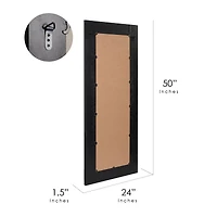 Head West 58" Black Wood Framed Full Length Wall Leaner Mirror