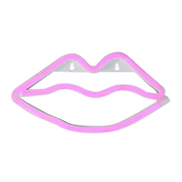 5.5" Neon Pink LED Lips Wall Sign