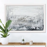 Gray Texture Abstract 20" x 30" White Framed Print Under Plexiglass