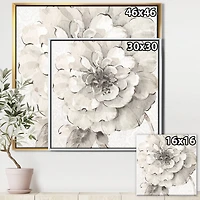 Designart - Indigold Grey Peonies I - Farmhouse Framed Canvas