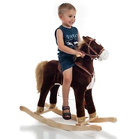 Toy Time Brown Plush Rocking Horse with Saddle